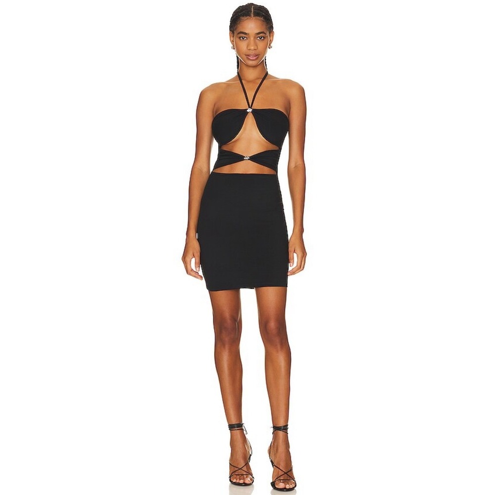 NWT OW Collection Zita Cutout Mini Dress in Black Sz Medium $160